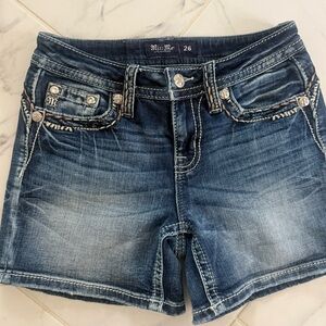Miss Me Women's Dark Blue Jean Shorts